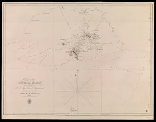 Mapa Wysp Seszelskich sporządzona przez oficerów okrętów H.M. Leven i Barracouta pod kierunkiem kpt. W.F.W. Owena R.N. 1825
