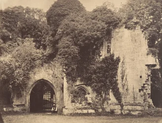 Stara brama, zamek Raglan, Monmouthshire, 1855.