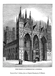 Zachodni front katedry w Peterborough, 1843