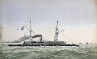 Okręt pancerny francuskiej marynarki wojennej Le Rochambeau, ok. 1930 r. 1870