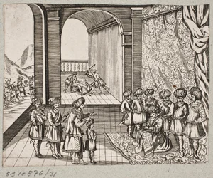 Ilustracja do Adama Oleariusa, „Perski Rosenthal genialnego poety Schicha Saadi […]”, Szlezwik 1660