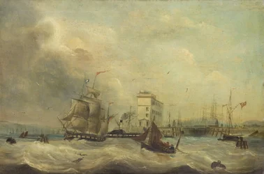 Cardiff Docks (olej na płótnie)