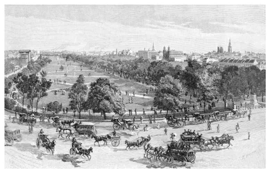 Hyde Park, Sydney, Nowa Południowa Walia, Australia, 1886.