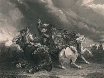 Sir William Russell w bitwie pod Zutphen, 1586, c1830.