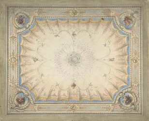Projekt sufitu dla buduaru, Ardgowan, ca. 1868.