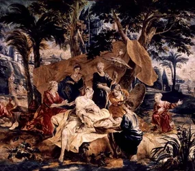 Znalezienie Mojżesza, wykonane w warsztatach Fransa i Pietera van de Borcht (ok. 1763) (gobelin)