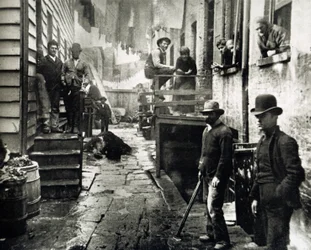 Widok na Małe Włochy, Mulberry Street, Nowy Jork, USA, ok. 1890 r.