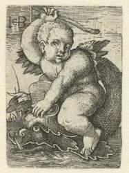 Putto na delfinie