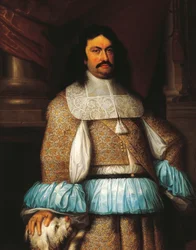 Portret Ranuccia II Farnese (1630-1694), księcia Parmy, Piacenzy i Castro, obraz Jacoba Denysa (1644-1708), detal.