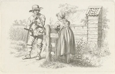 Kosiarka rozmawiająca z dziewczyną Odbitki studyjne / Etiudy gravées (tytuł serii)