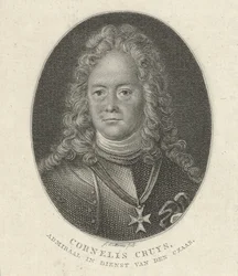 Portret Corneliusa Cruysa 1655-1727, wiceadmirała Cesarskiej Marynarki Wojennej Rosji, 1818