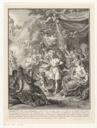 Alegoryczne przedstawienie z Telemachem i Minerwą Strona tytułowa dla: François de Fénelon, Les avantures de Telemaque, 1734