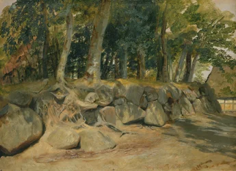 Kamienny mur w Sottorf, 1839 (olej na papierze na kartonie)