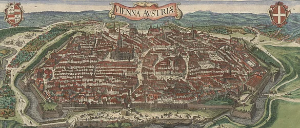 Widok z lotu ptaka na Wiedeń od północy, 1609