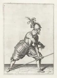 Żołnierz z mieczem do przeciągania włóczni, ok. 1600