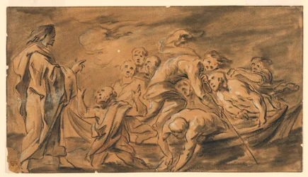 Chrystus ukazujący się apostołom nad Jeziorem Galilejskim (Jezioro Tyberiadzkie), cudowny połów ryb