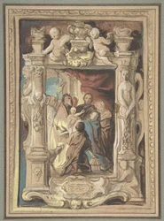 Prezentacja w świątyni z projektem rzeźbionej ramy, ca. 1630-1635.