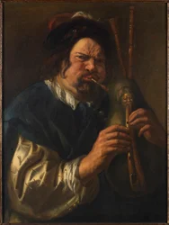 Grający na dudach, 1638-1640.