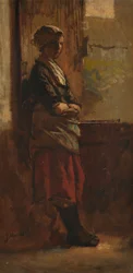 Dziewczyna w drzwiach.