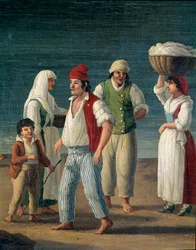 Rybacy i chłopki z Barletty we Włoszech - Fragment, XVIII wiek - Museo Nazionale di San Martino, Neapol