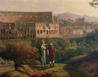 Johann Wolfgang von Goethe (1749-1832) odwiedzający Koloseum w Rzymie, około 1790