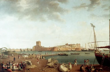 Widok na port w Taranto (malarstwo
