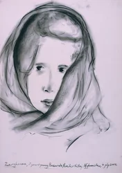 Zarghoona, Panshir Valley, Afganistan, 4 lipca 2002 (węgiel na papierze)