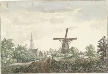 Widok drogi z Leusden do Amersfoort