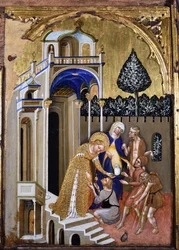 Łucja daje jałmużnę, ok. 1410.