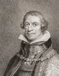 Król Hiszpanii Filip IV, Felipe IV, Portret (rycina)