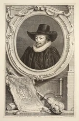 Portret arcybiskupa Williamsa, Lorda Strażnika Pieczęci, ilustracja z „Heads of Illustrious Persons of Great Britain”, wyd. autor: Knapton, Londyn 1742