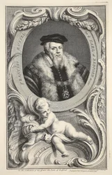 Portret Francisa Russella, ilustracja z „Heads of Illustrious Persons of Great Britain”, wyd. autor: Knapton, Londyn 1742