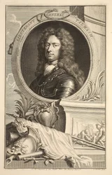 Portret generała porucznika Talmasza, ilustracja z "Heads of Illustrious Persons of Great Britain", wyd. Knapton, Londyn 1742