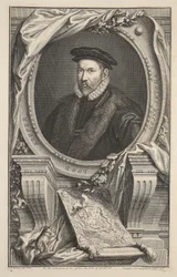 Portret Nicholasa Bacona, ilustracja z „Heads of Illustrious Persons of Great Britain”, wyd. autor: Knapton, Londyn 1742