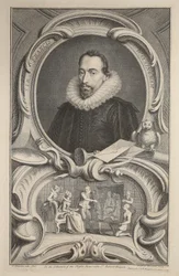 Portret sir Francisa Walsinghama, ilustracja z „Heads of Illustrious Persons of Great Britain”, wyd. autor: Knapton, Londyn 1742