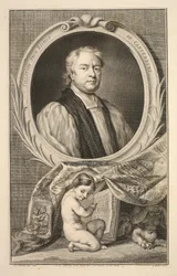 Portret Tillotsona, arcybiskupa Canterbury, ilustracja z „Heads of Illustrious Persons of Great Britain”, wyd. autor: Knapton, Londyn 1742