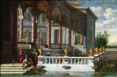 Pałac Włoski z galerią i tarasem (malarstwo)