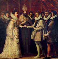 Małżeństwo Katarzyny Medycejskiej (1519-98) i Henryka II (1519-59), 1533