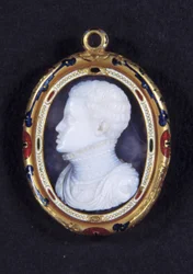 Portret księcia Don Carlosa (1545-1568) Hiszpanii. Medalion z kalcedonu