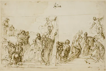 Dwa szkice kompozycyjne do obrazu wotywnego Doge Pasquale Cicogna, Sala del Pregadi, Palazzo Ducale, Wenecja