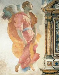 Archanioł Gabriel, autorstwa Giacoma Carucciego, znanego jako Pontormo (1494-1556), fresk, kaplica Capponich, kościół Santa Felicita, Florencja