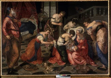La nativite de Saint Jean Baptiste (Narodziny św. Jana Chrzciciela). Obraz Tintoretto (Jacopo Robusti zwany Tintoretto)