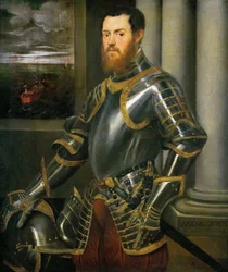 Portret mężczyzny w złoconej zbroi, ok. 1555.