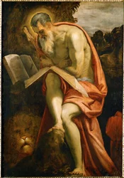 Święty Jerome (olej na płótnie)