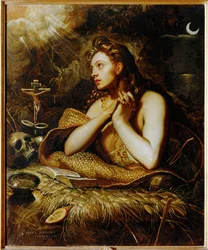 Święta Maria Magdalena pokutująca (obraz na płótnie)