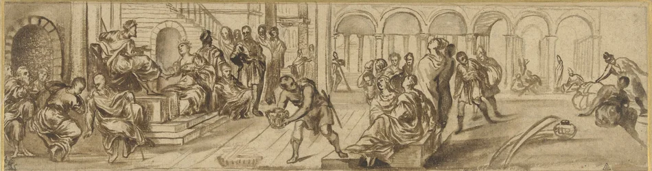 Salomon i królowa Saby, ok. 1600 (pióro na papierze)