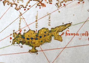 Cypr, renesansowa mapa Europy, według Jacopa Russo, 1528