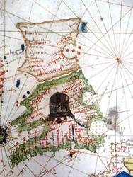 Anglia, Walia i Szkocja, z renesansowej mapy Europy, Jacopo Russo (po), 1528