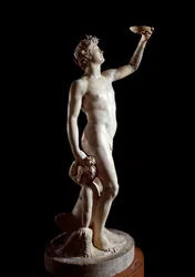 Bachus (Bacco). Rzeźba Jacopa Sansovina (Jacopo Tatti) (1486-1570). Marmur. 1510. Wysokość: 146 cm. Palazzo Bargello, Florencja