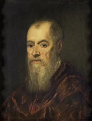 Portret mężczyzny w czerwonym płaszczu
